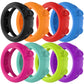 Assorted silicone protective watch cases in multiple colors, shown as stacked front rings.