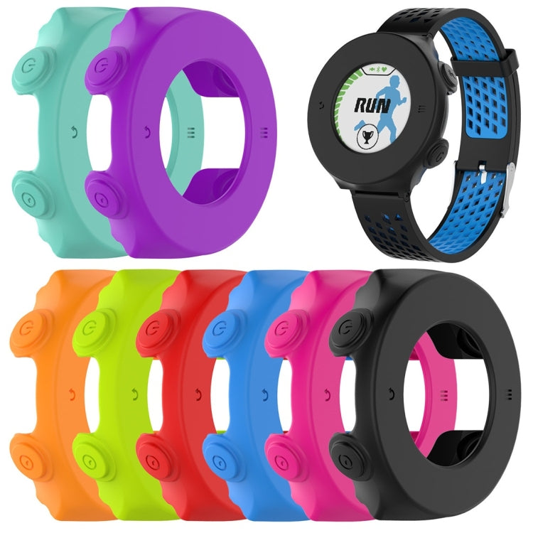 Set of silicone protective cases for Garmin Forerunner 620 in multiple colors, teal and purple