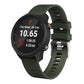 Olive green silicone smartwatch band with textured strap and metal clasp