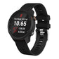 Black silicone smartwatch band with textured strap and metal clasp