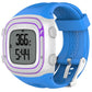 Silicone sport watch band, dark blue with purple trim, for Garmin Forerunner 10/15