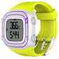 Silicone sport watch band, lime green with purple trim, for Garmin Forerunner 10/15