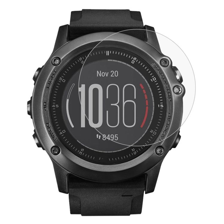Garmin smart watch screen protector film on black smartwatch display