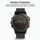 Tempered glass screen protector film on smartwatch with hydrophobic coating