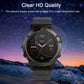 Tempered glass screen protector film on black Garmin smartwatch, high clarity