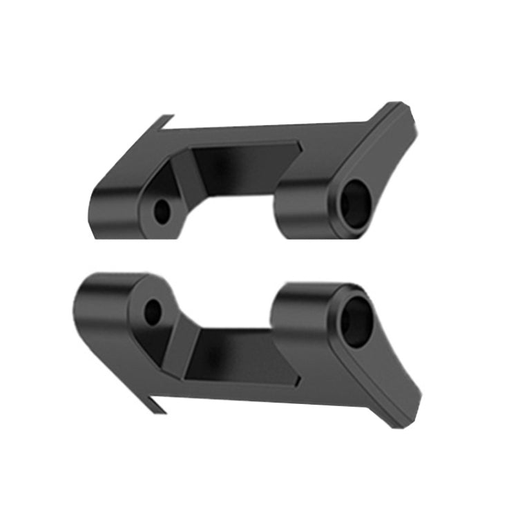 Pair of black 22mm watch band connector brackets with round mounting holes