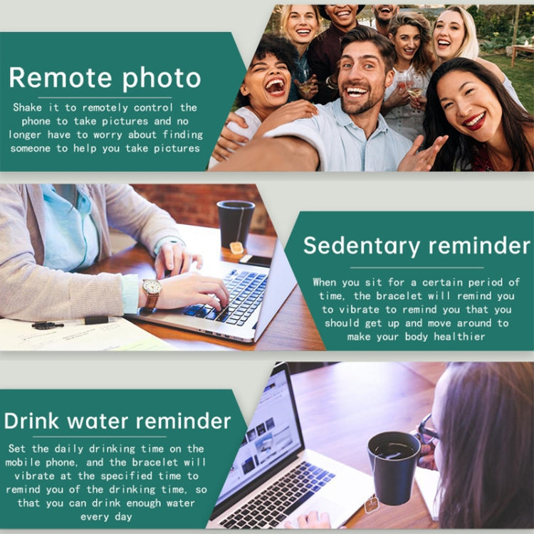 Smartwatch reminders graphic with phone and people, showing sedentary and drink alerts