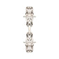 White stainless steel chain watch bracelet with central buckle and link connectors