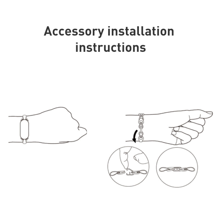 Accessory installation diagram for linking a watch bracelet and clasp