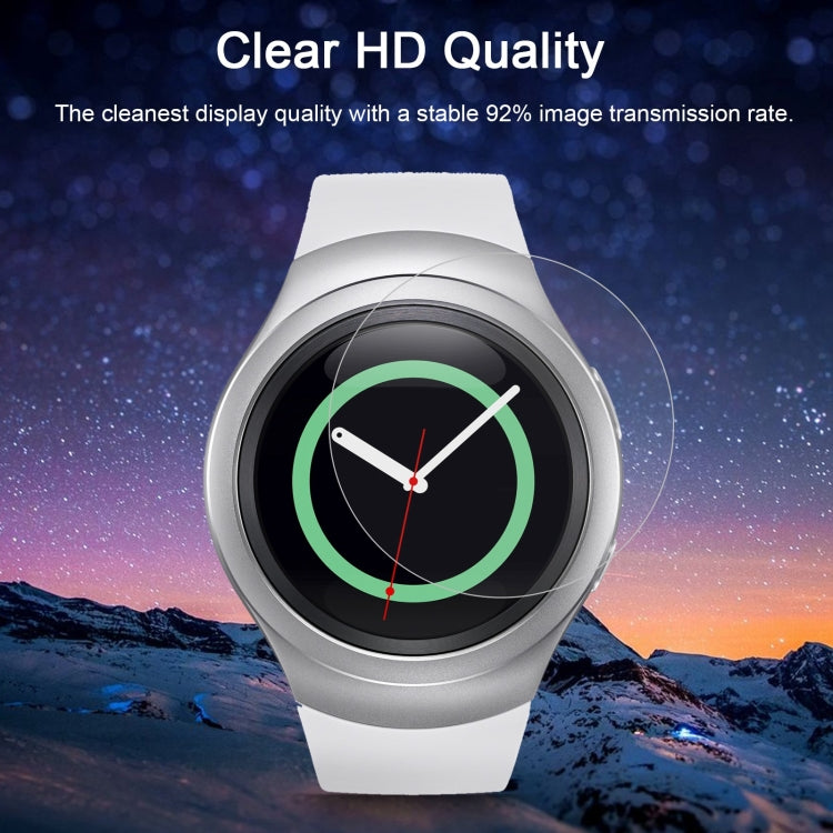 Clear HD round tempered glass screen protector film for smartwatch, high image clarity