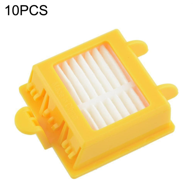 10-pack HEPA replacement filter for robotic vacuums, yellow frame with white pleated media
