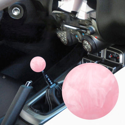 Marble star gear head shifter cover, pink round knob on a car shifter