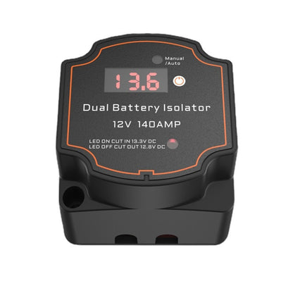 IP68 12V 140A Car Yacht RV Smart Dual Battery Isolation Controller VSR Digital Display Voltmeter, with Digital Display Voltmeter