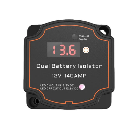 IP68 12V 140A Car Yacht RV Smart Dual Battery Isolation Controller VSR Digital Display Voltmeter, with Digital Display Voltmeter
