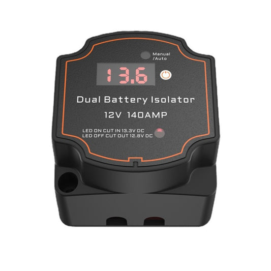 IP68 12V 140A Car Yacht RV Smart Dual Battery Isolation Controller VSR Digital Display Voltmeter, with Digital Display Voltmeter