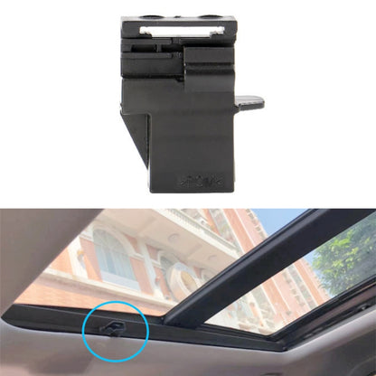 Black plastic sunroof sunshade buckle clip, right-side latch