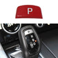 Red P shift button for gear lever, domed design with P icon