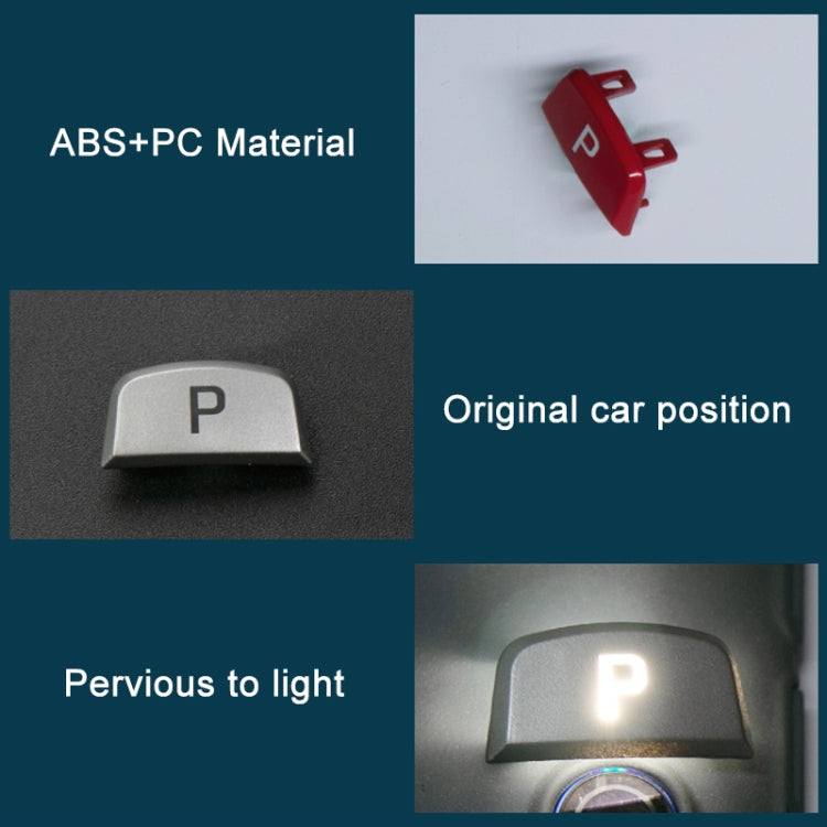 Red P shift button with mounting tabs; ABS+PC material shown