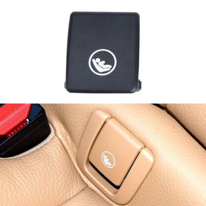 Rear child seat belt buckle cover, black with child-seat icon