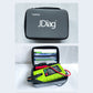 Black case with JDIAg JDiag jump starter and green unit with red cables