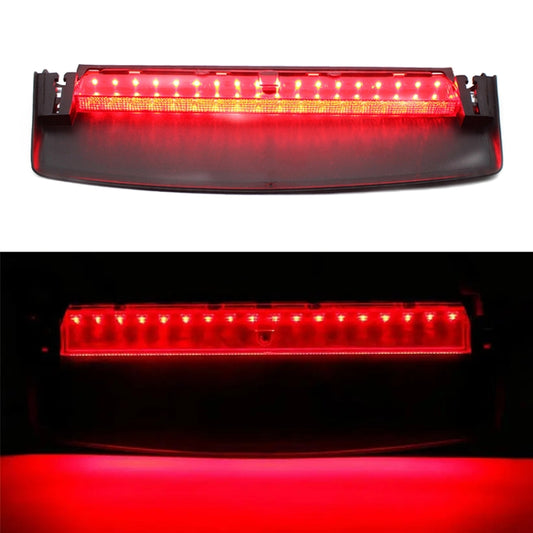 High position brake light with red LED strip and black housing, front view