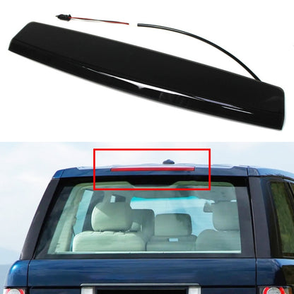 High position brake light with black housing, red lens, and wiring harness