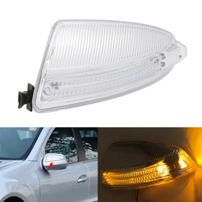 Left side mirror turn signal lens with black connector, clear housing