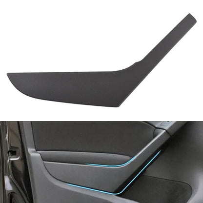 Left inner door handle cover trim, dark gray molded plastic piece