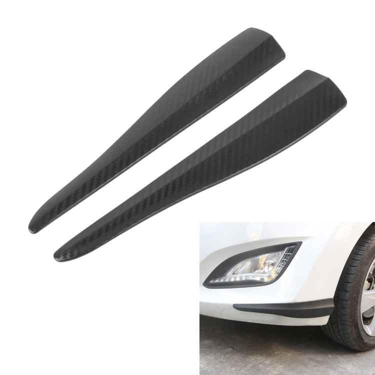 Short carbon fiber bumper strip pair, black silicone protective guards