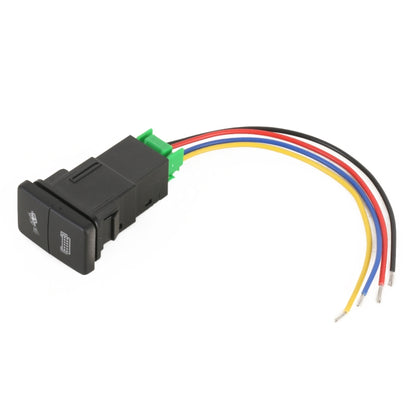Black dual control car switch with wiring harness and green connector