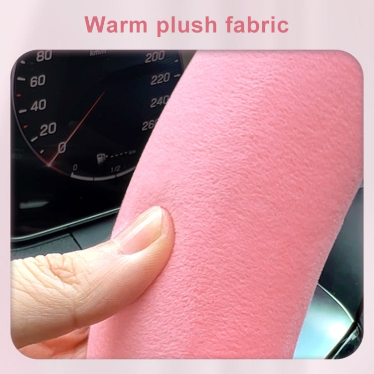 Round Style Car Universal Cartoon Pattern Plush Warm Anti-skid Steering Wheel Cover, Diameter: 38cm, Round Style