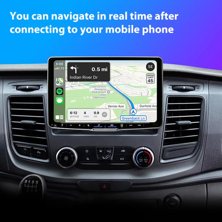 Car navigation screen showing real-time route and nearby street names