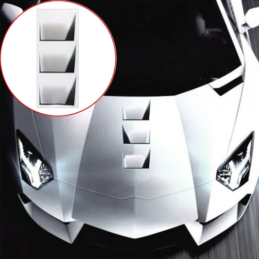 Car fake vent decorative sticker set, black and silver faux vent panels on bumper