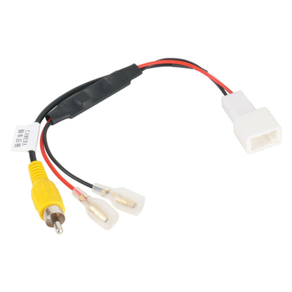 Rear view camera adapter cable with 4-pin connector and yellow RCA video plug