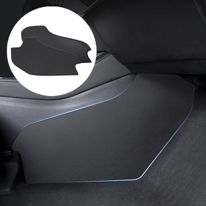 Tesla Model Y center console anti-kick pads, black leather, 2-pack