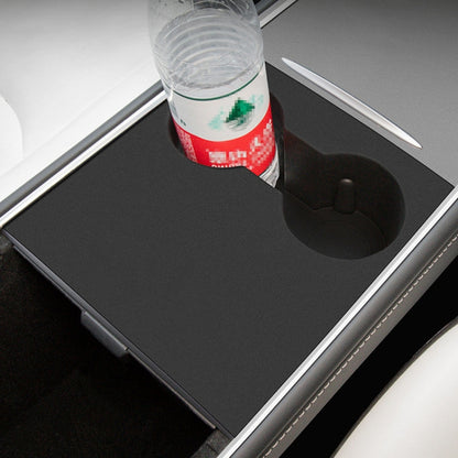 Black car center console cup holder protective pad with molded cup wells