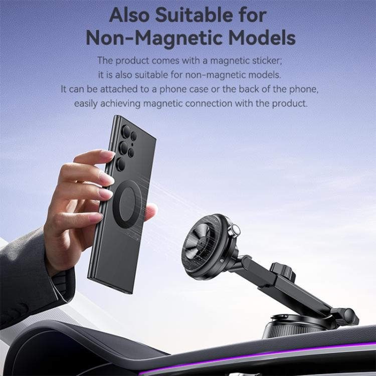 Magnetic car phone holder with vacuum suction cup, with phone back plate