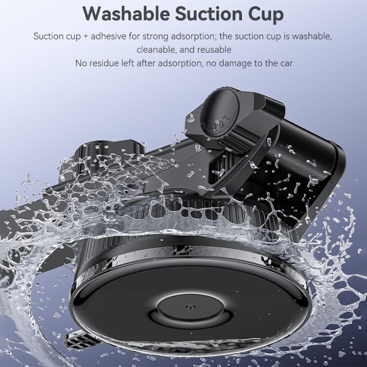 Vacuum suction cup phone holder with adjustable magnetic mount