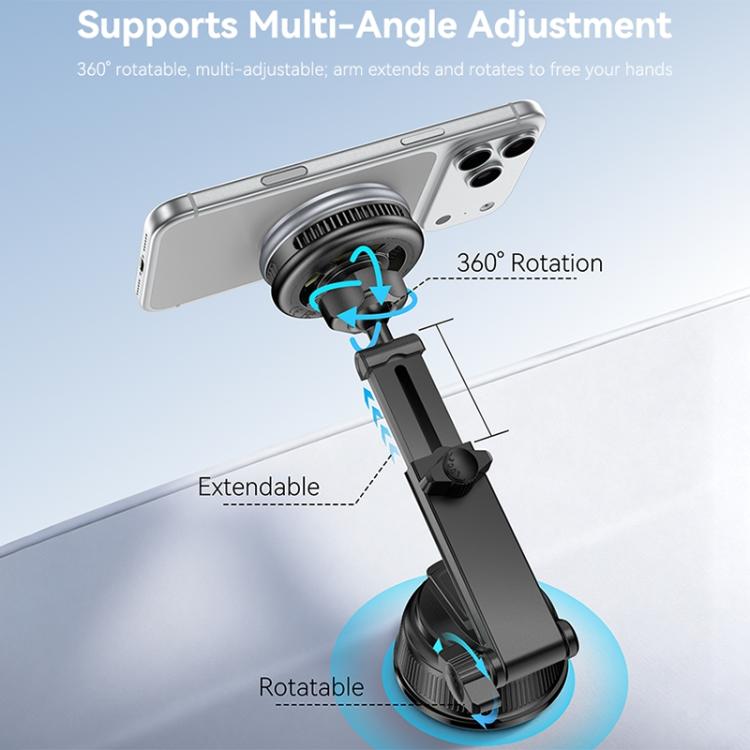 Yesido C326 15W magnetic car wireless charger holder with 360° rotating arm