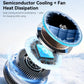 Black Qi2 wireless car charger with cooling fins and blue illuminated module