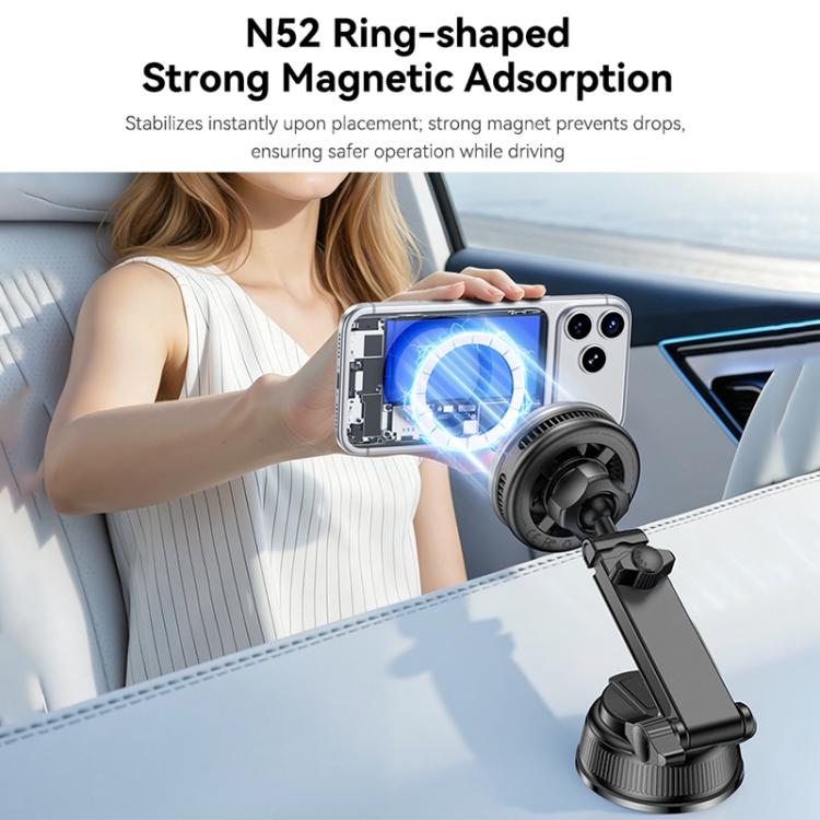 Magnetic car wireless charger holder with ring-shaped Qi2 charging module