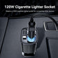 Cigarette lighter car charger socket with 120W output, black