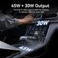 Car cigarette lighter charger with 45W + 30W output, black