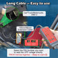 OBD2 CAN tester with long OBD II extension cable connected in vehicle