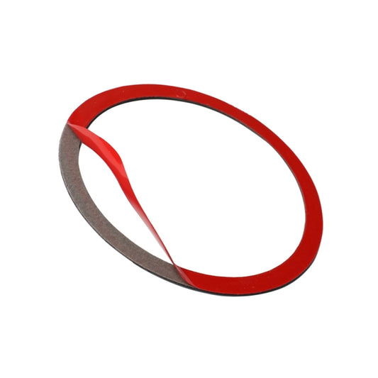 Door horn ring decorative sticker, red outer frame with gray backing insert