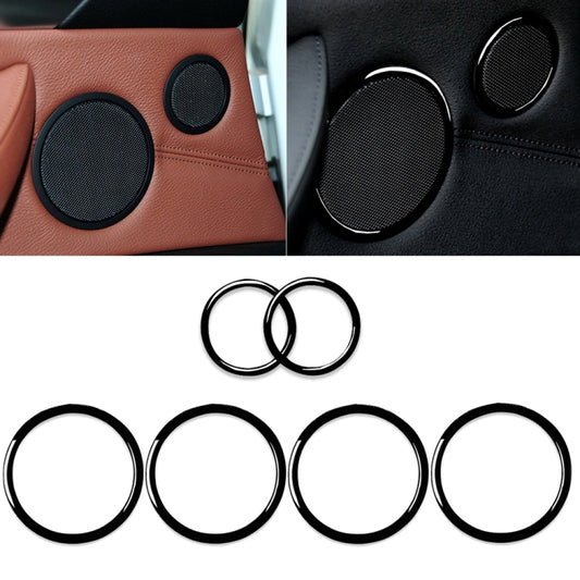 6-piece door horn ring decorative stickers, black mesh centers on car door trim