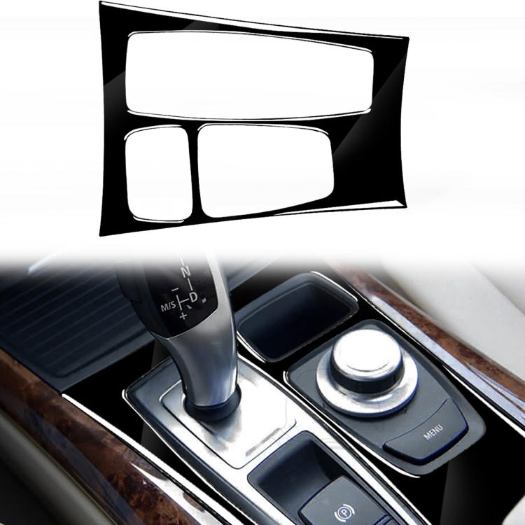 Black gear panel decorative sticker with rectangular cutouts and control switch outlines