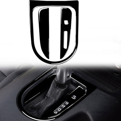 Right-hand drive gear panel frame sticker set, black shield emblem over shifter console