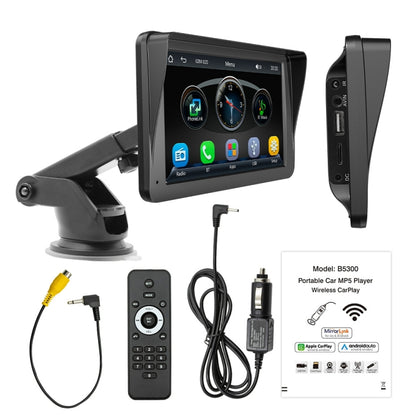 7-inch in-dash MP5 CarPlay Bluetooth receiver with touch display and remote accessories