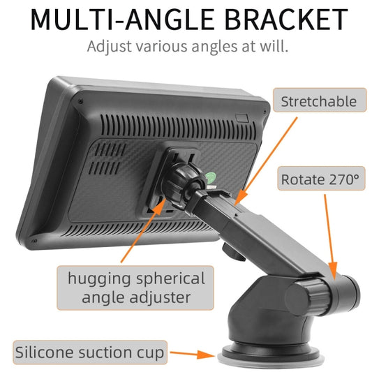 Adjustable car mount bracket with silicone suction cup for MP5 receiver